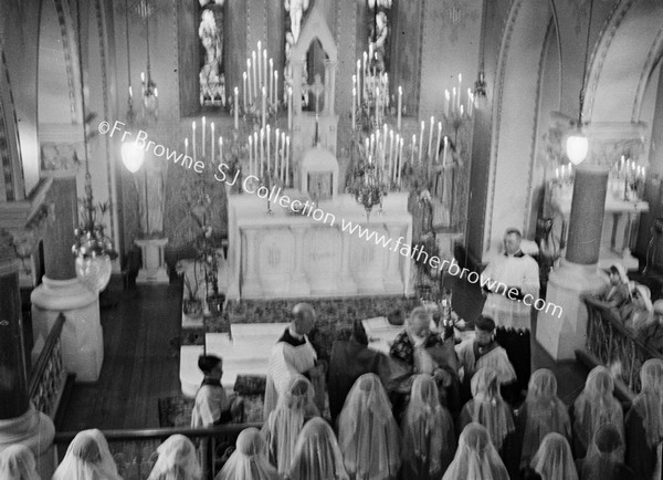 DR MORRISROE RECEIVING SODALISTS IN CONVENT CHAPEL